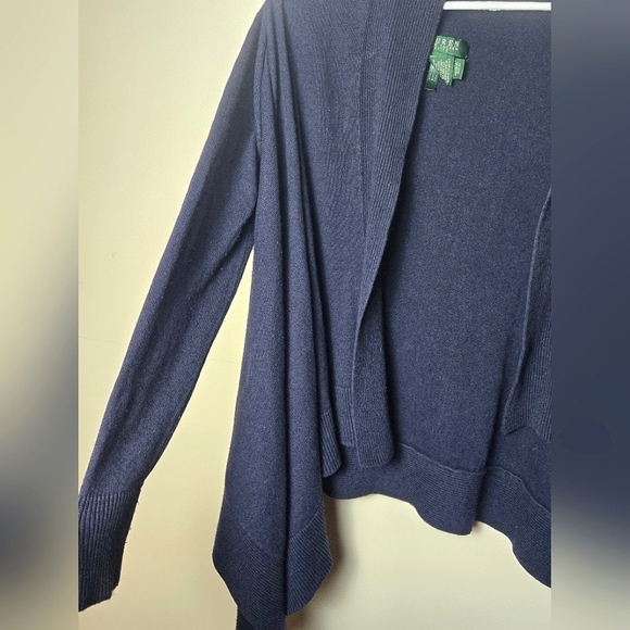 Women's Ralph Lauren Open Navy Cardigan, Size Small Petite - Picture 2 of 3